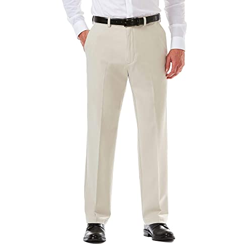 Haggar Men's Cool 18 PRO Classic Fit Flat Front Expandable Waist Pant, String, 34Wx29L von Haggar