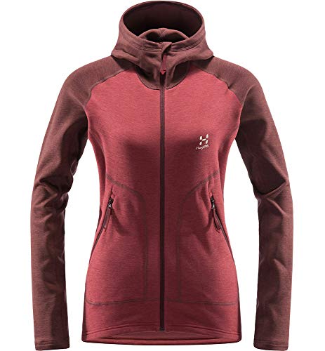 Haglöfs Fleecejacke Frauen Fleecejacke Heron Hood Women wärmend, atmungsaktiv, Stretch beweglich Double Extra Large Brick Red/Maroon Red S S von Haglöfs