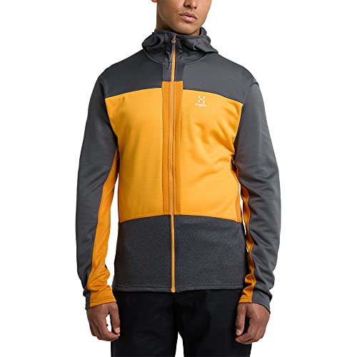 Haglöfs M Roc Flash Mid Hood Colorblock - Atmungsaktive elastische Herren Midlayer Kapuzenjacke, Größe L - Farbe Magneti von Haglöfs