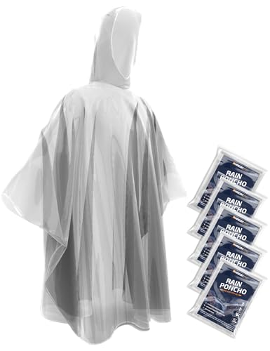 Hagon PRO Einweg-Regenponchos für Erwachsene (5 Stück) - Weiß - XX-Large von Hagon PRO