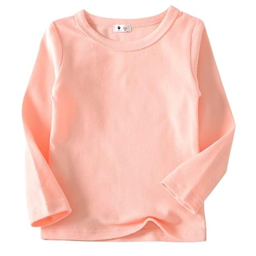 Basic Langarmshirt Mädchen Tops Kinder T-Shirt Jungen Shirt Rosa 7Y von HahaNice