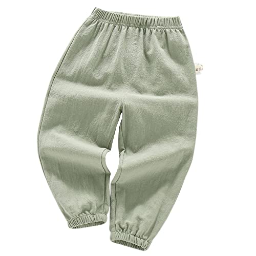 Leinenhose Kinder Haremshose Sommerhose Baggy Hose Jungs 4-5 Jahre Grün von HahaNice