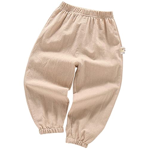 Leinenhose Kinder Haremshose Sommerhose Baggy Hose Jungs 4-5 Jahre Khaki von HahaNice