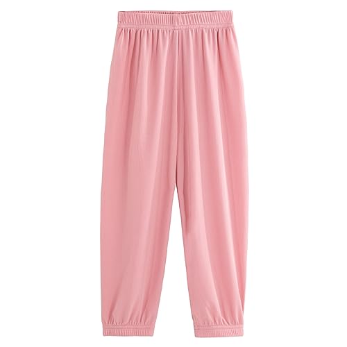 Musselin Hose Kinder Haremshose Leichte Sommerhose Mädchen Jungs Baggy Hose 8-10 Jahre Rosa von HahaNice
