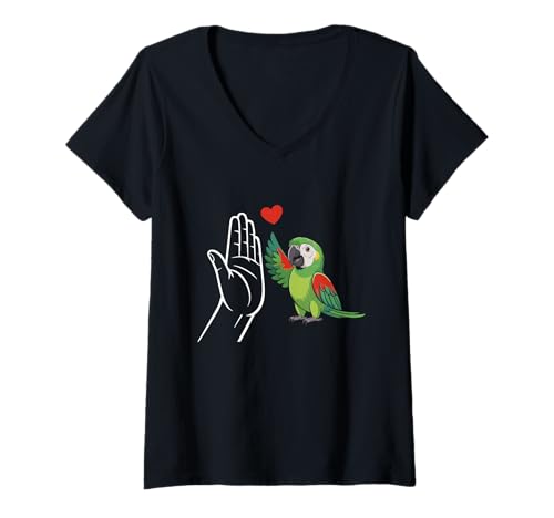 Damen Hahn´s Ara Besitzer Vogelliebhaber Vogelhaltung Hahn´s Ara T-Shirt mit V-Ausschnitt Damen Hahn´s Ara Besitzer Vogelliebhaber Vogelhaltung Hahn´s Ara T-Shirt mit V-Ausschnitt von Hahn´s Macaws Costume For Birdkeeper & Bird Lover