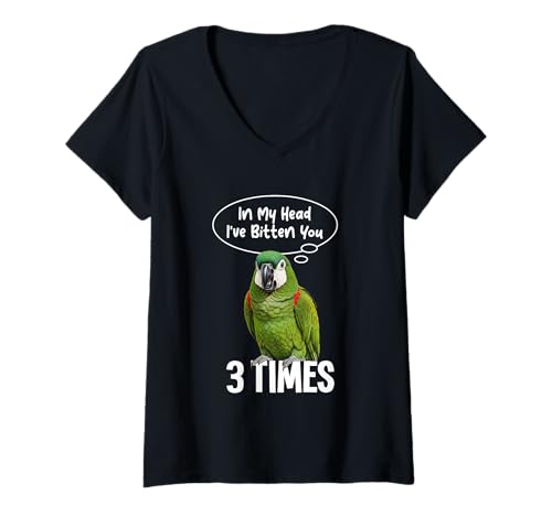 Damen Hahn´s Ara Lover Birdkeeper I´ve Bitten Hahn´s Ara T-Shirt mit V-Ausschnitt Damen Hahn´s Ara Lover Birdkeeper I´ve Bitten Hahn´s Ara T-Shirt mit V-Ausschnitt von Hahn´s Macaws Costume For Birdkeeper & Bird Lover