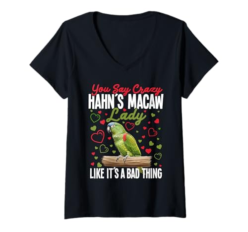 Damen Hahn´s Ara Mama Vogelliebhaber Crazy Lady Hahn´s Ara T-Shirt mit V-Ausschnitt Damen Hahn´s Ara Mama Vogelliebhaber Crazy Lady Hahn´s Ara T-Shirt mit V-Ausschnitt von Hahn´s Macaws Costume For Birdkeeper & Bird Lover