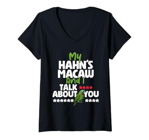 Damen Vogelbesitzer Vogelhaltung Birdkeeper About You Hahn´s Ara T-Shirt mit V-Ausschnitt Damen Vogelbesitzer Vogelhaltung Birdkeeper About You Hahn´s Ara T-Shirt mit V-Ausschnitt von Hahn´s Macaws Costume For Birdkeeper & Bird Lover