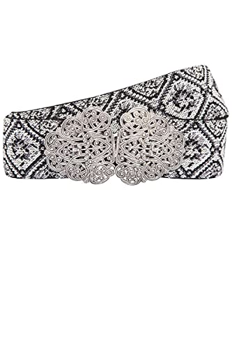 Hahn Damen Damen Trachtengürtel Stretch grau silber, DUNKELGRAU/SILBER, 85 von Hahn