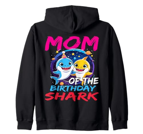 Mutter Des Geburtstagsjungen Mädchen Feier Party Kinder Kapuzenjacke von Hai Geburtstag Kleinkind Schwester Bruder
