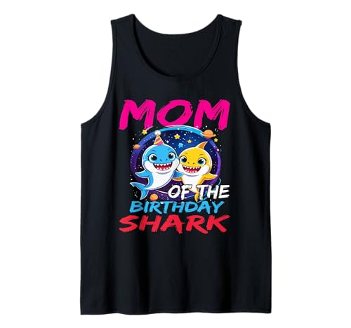 Mutter Des Geburtstagsjungen Mädchen Feier Party Kinder Tank Top von Hai Geburtstag Kleinkind Schwester Bruder