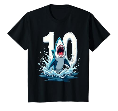 Kinder Hai 10. Geburtstag Kindergeburtstag Jungs Mädchen Kinder T-Shirt Kinder Hai 10. Geburtstag Kindergeburtstag Jungs Mädchen Kinder T-Shirt von Hai Kinder Geburtstag Party 10 Jahre Geschenke