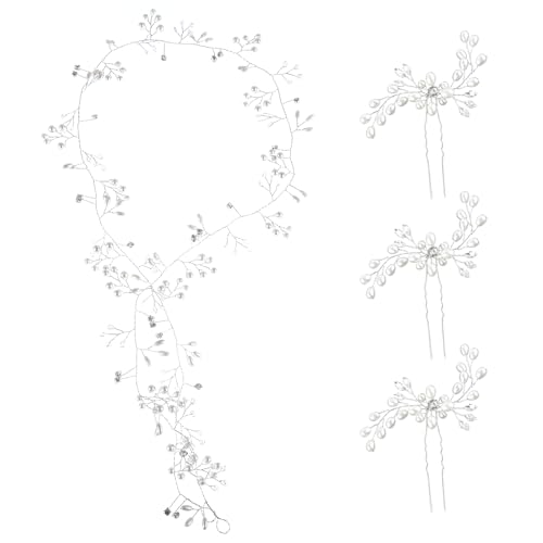 4 Stück Haarschmuck Braut Haarschmuck Hochzeit Perlen Strass Kopfschmuck Hochzeit Silber Kristall Haar Perlen Schmuck 4 Stück Haarschmuck Braut Haarschmuck Hochzeit Perlen Strass Kopfschmuck Hochzeit Silber Kristall Haar Perlen Schmuck von HaiFafafaing