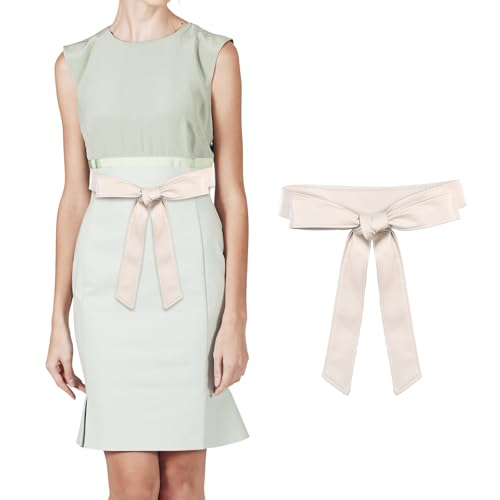Frauen Breiter Gürtel Schleife Damen Obi PU Leder Gürtel Breite Trachtengürtel Bindegürtel Mode Wickelgürtel Zum Schnüren Knoten Brautgürtel Hochzeit Schnürgürtel Für Kleider Tägliche Party von HaiFafafaing