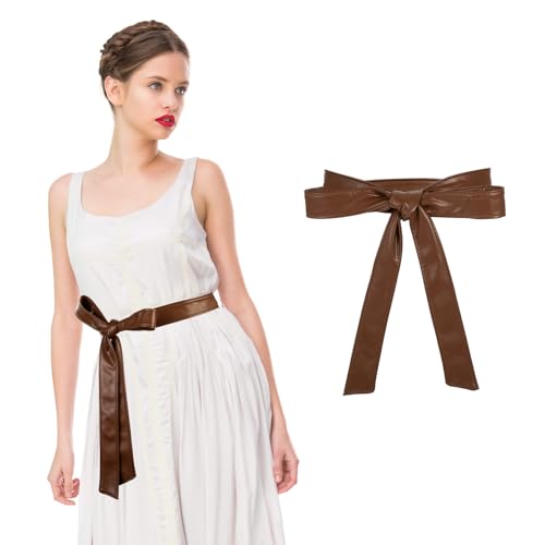 Wickelgürtel Damen Gürtel Schleife Trachtengürtel PU Leder Mode Wickelgürtel Zum Schnüren Knoten Brautgürtel Hochzeit Schnürgürtel Für Kleider Tägliche Party von HaiFafafaing