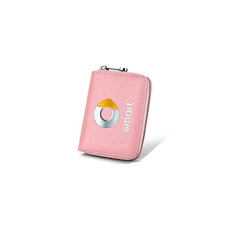 HaiZer Kreditkartenetuis, Für Smart Fortwo Forfour 453 451 450, Tasche Aus Echtem Leder Der Automarke Visitenkartenetui Für Führerscheine,normal-Pink von HaiZer