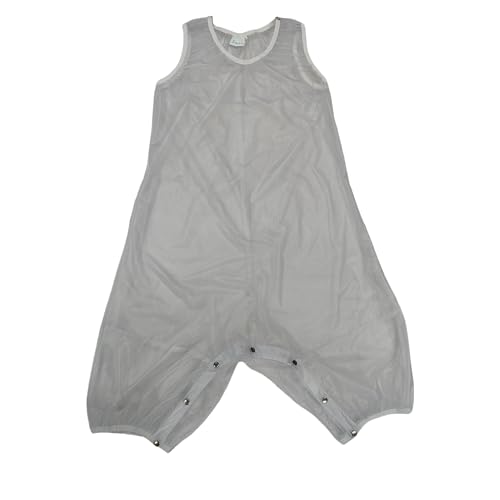 Haian Custom PVC ABDL Unisex Strampler mit Schnappverschluss im Schritt, windelfreundlich, Transparentweiß, Custom Size von Haian
