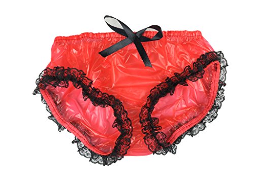 Haian PVC Cami Slip Spitze Panties Damen Slip (XX-Large, Rot) von Haian