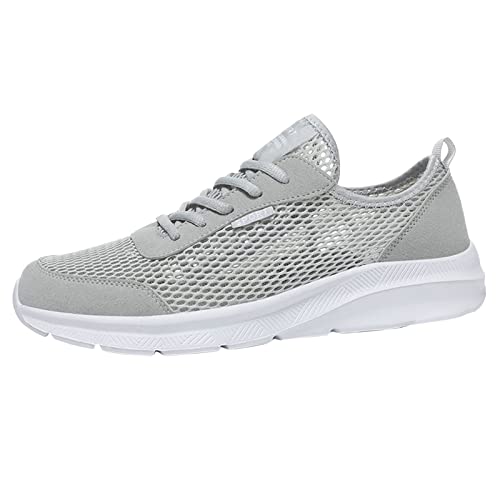 Atmungsaktive Industrie-Sneaker für Herren Herren Weiche Gummisohle Gemütliche Turnschuhe Slip On Schuhe für Männer Casual Loafers Männer Atmungsaktives Mesh Leichte Bequeme Schuhe Sportschuhe, grau, von HaicoM