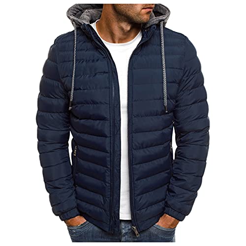 Daunenjacke Herren Leicht Mit Beutel Herren Winter Warm Jacke Übergangsjacke Steppjacke Mit Kapuze Herren Stepp-Jacke in Daunenoptik, Outdoorjacke, Tolle Übergangs und Winterjacke von HaicoM