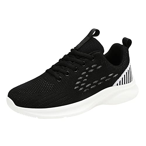 Freizeitschuhe für Frauen Damen Laufschuhe Damen Turnschuhe Damen Schnürschuh Reise Weiche Sohle Atmungsaktiv Bequeme Turnschuhe Schuhe Outdoor Mesh Schuhe Walking Sport Tägliche Schuhe, Schwarz , von HaicoM