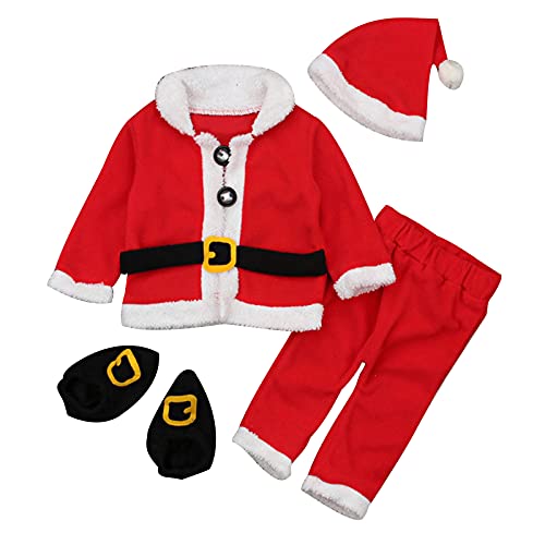 HaicoM Baby Klamotten 68 Junge Kleinkind Baby Jungen Weihnachten Santa Fleece Warm Outwear Cosplay Set Outfits Kleidung Babysachen Neutral (Red, 6-12 Months) von HaicoM