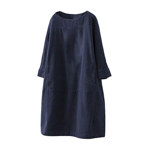 HaicoM Damen Freizeitkleider Cordkleider für Frauen mit Taschen Langarm Kurzes Kleid Lange Tops für Winter Herbst Vintage Kleid Einfarbig Kleider Lose Freizeitkleid Retro Kleider, navy, L HaicoM Damen Freizeitkleider Cordkleider für Frauen mit Taschen Langarm Kurzes Kleid Lange Tops für Winter Herbst Vintage Kleid Einfarbig Kleider Lose Freizeitkleid Retro Kleider, navy, L von HaicoM