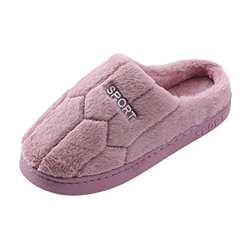 HaicoM Damen Outdoor Hausschuhe Paar Damen Winter Indoor Home Plus Samt Warme Dicke Unterseite rutschfeste Baumwolle Hausschuhe Hausschuhe für Frauen Mukluk, violett, 39.5 EU von HaicoM