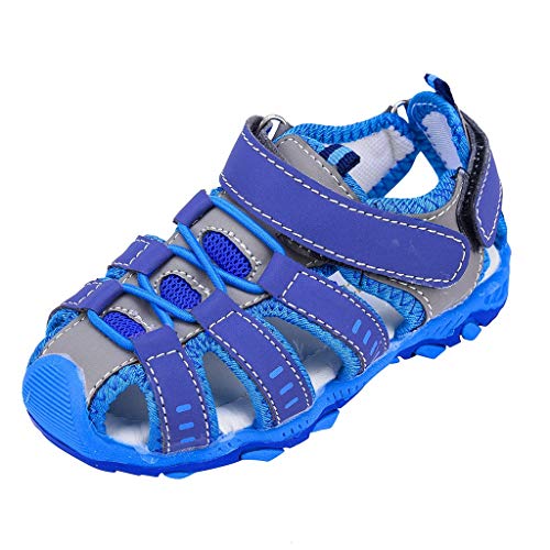 HaicoM Schuhe 21 Junge Schuhe Sandalen Mädchen Schuhe Schuhe Kinder Zehen Sommer geschlossen Kinder junge Strand Baby Licht Schuhe Kinder Jungen (Blue, 23) von HaicoM