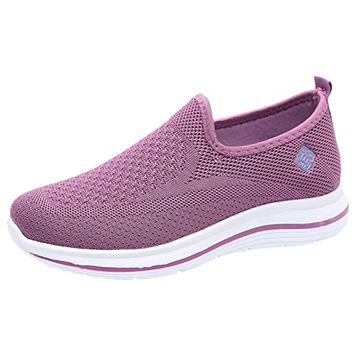 Wanderschuhe für Damen, gemütliche orthopädische Schuhe für Damen, breite Passform, Damen-Schlupfschuhe, Sportschuhe, flache weiche Sohle, Netzstoff, atmungsaktiv, Outdoor-Freizeitschuhe, von HaicoM