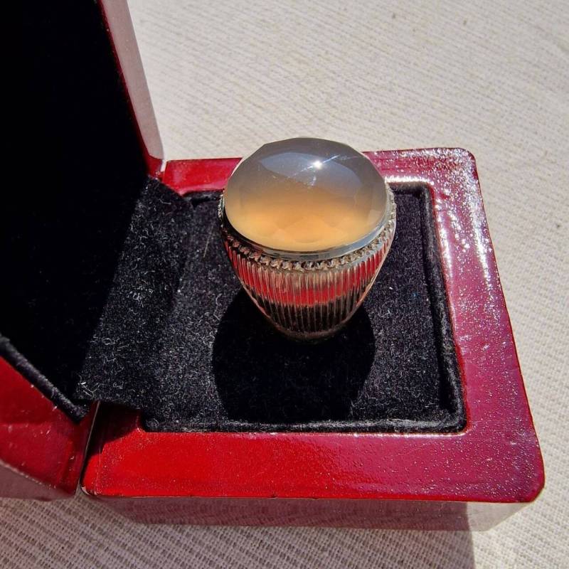 Achat - Aqeeq Silberring/Unisex | Original. Silver Ring With Agate | Original Aqeeq von HaidarAndCo