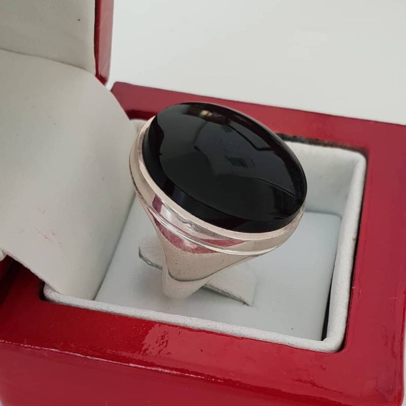 Großer Onyx - Silberring Für Herren Oder Damen. Handarbeit. Big Original Yemeni Onyx/Оникс | Spezialanfertigung von HaidarAndCo