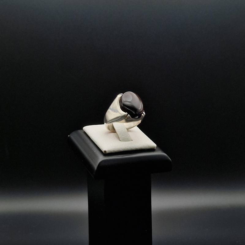Handgefertigter Schwarz-Braunerachat Ring | Aqeeq Yamani Silbe Spiritueller Schmuck, Exklusiver Ring, Edler Für Männer & Frauen von HaidarAndCo