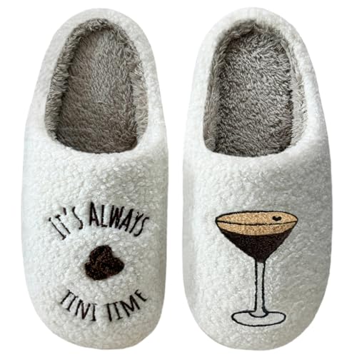 Haiding Espresso-Martini-Hausschuhe für Damen und Herren, flauschig, warm, Martini-Brille, lustig, weich, kreatives Design, Martini, 9-10 Women/8-8.5 Men Haiding Espresso-Martini-Hausschuhe für Damen und Herren, flauschig, warm, Martini-Brille, lustig, weich, kreatives Design, Martini, 9-10 Women/8-8.5 Men von Haiding