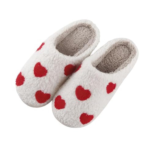 Haiding Valentinstags-Hausschuhe, flauschig, Herz-Hausschuhe für Damen und Herren, Winter, Plüsch, warm, gemütlich, Kleines Herz, 9-10 Women/8-8.5 Men Haiding Valentinstags-Hausschuhe, flauschig, Herz-Hausschuhe für Damen und Herren, Winter, Plüsch, warm, gemütlich, Kleines Herz, 9-10 Women/8-8.5 Men von Haiding