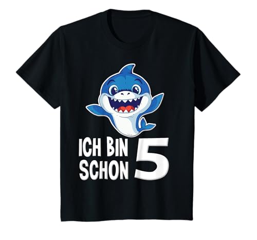 Kinder Hai 5 Jahre Geburtstagsshirt Junge Haifisch Hai 5 Geburtstag T-Shirt von Haifisch Geburtstagsshirts für Kinder Ajeli