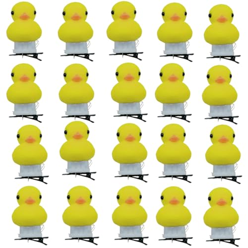 1 x 5 x 10 x 20 Stück Haarspangen in Cartoon-Entenform für Urlaub, Frühling, Karneval, Pferdeschwanz, Pony, Haarnadel für Mädchen von Haiki