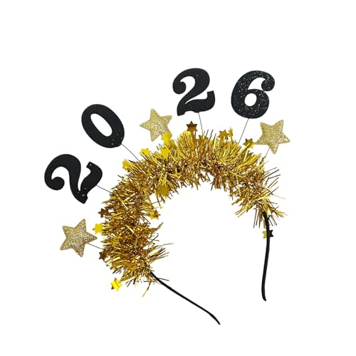 2026 Glitzer-Neujahrs-Stirnband mit Stern-Lametta-Dekor, Kopfbedeckung für Damen, Herren, Kinder, Urlaub, Party, Feier, Accessoire, Party-Kopfschmuck 2026 Glitzer-Neujahrs-Stirnband mit Stern-Lametta-Dekor, Kopfbedeckung für Damen, Herren, Kinder, Urlaub, Party, Feier, Accessoire, Party-Kopfschmuck von Haiki