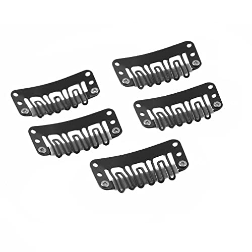 5 Stück 6 Zähne Haarverlängerung Metall Kamm Clips U-Form Silikon Clips Haarteil Haarverlängerung Perücken von Haiki