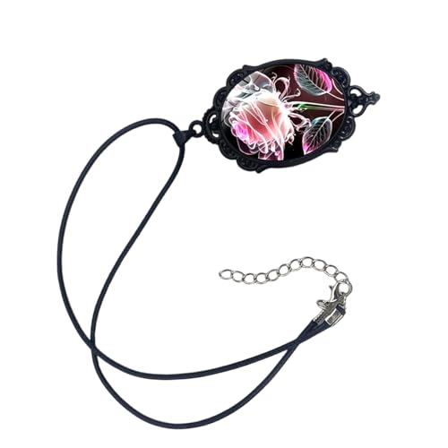 Elegante Echte Rose Cord Dipte Halskette Kabelanhänger Schmuck Geschenke Für Frauen Jubiläen Geburtstage Weihnachten Rosenschmuck von Haiki