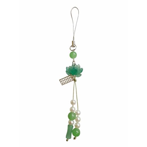 Exquisite Telefonkette Dekoration Lotuses Blumenanhänger Keyring Handgemachtes Perlen Handy Zubehör Für Den Täglichen Gebrauch von Haiki