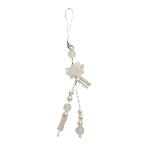 Exquisite Telefonkette Dekoration Lotuses Blumenanhänger Keyring Handgemachtes Perlen Handy Zubehör Für Den Täglichen Gebrauch von Haiki