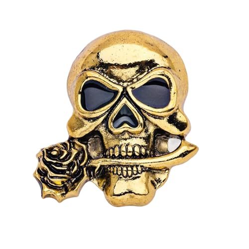Gothic Skull Rose Brosche Für Männer Legierungs Revers Pin Mit Sicherem Verschluss Schön Anzüge Jackets & Rock Enthusiasten Stylish Skull Pin Anzüge von Haiki