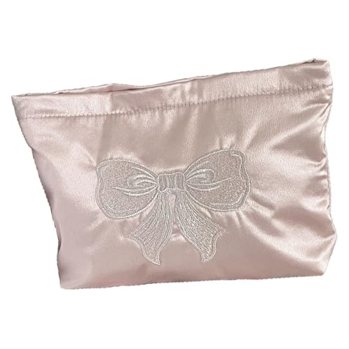 Große Kapazität, wasserdichte Make-up-Tasche mit schimmerndem Schleifen-Design, tragbarer Reise-Kosmetik-Organizer, Damen-Kosmetiktasche für Damen, mehrfarbig, L von Haiki