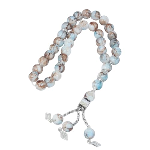 Haiki Bequemes Leichtes Gebet Perlenglasharz Buddhist Armband 33 Perlen Spiritueller Schmuck Für Achtsamkeit Rituale Trendy Blue Armband von Haiki