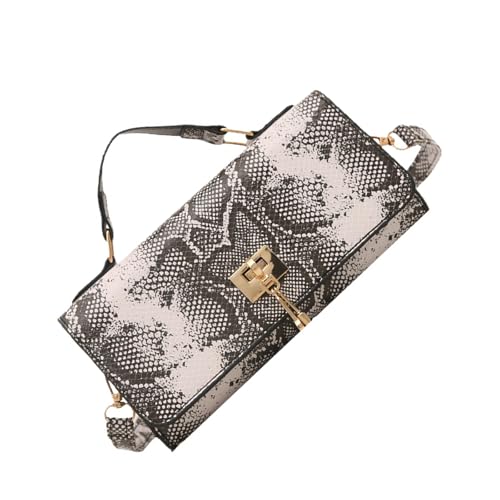Haiki Frauen Akkordeonbeutel Trendige Schulter Stilvolle Handtasche PU Leder Crossbody Abend Kleine Quadratische Frauen Stilvoller Crossbody Snake Print Abend PU Leder Schulter von Haiki