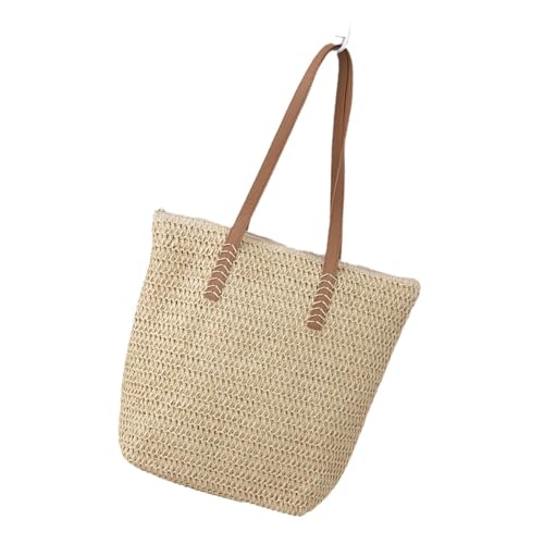 Haiki Große Retro Gewebte Strohbeutel Für Frauen Lässig Strandverkehr Handtasche Geräumige Umhängetaschen Für Den Täglichen Gebrauch Travel Beach Bag von Haiki