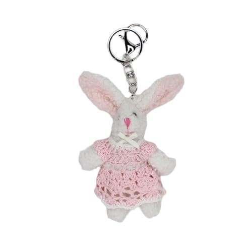 Haiki Mode Kaninchen Keyring Schöne Plüsch Großer Ohr Kaninchen Schlüsselbund Für Frauen Geldbeutel Tasche Charme Accessoire Geburtstagsgeschenk von Haiki