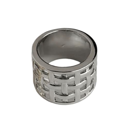 Haiki Moderne Waffeln Strukturierte Bandringe Leichtes Gold/Silber Beschichtete Hochzeitsband Everyday Pear Jubiläums Geschenk Leicht Einstellbarer Statement von Haiki