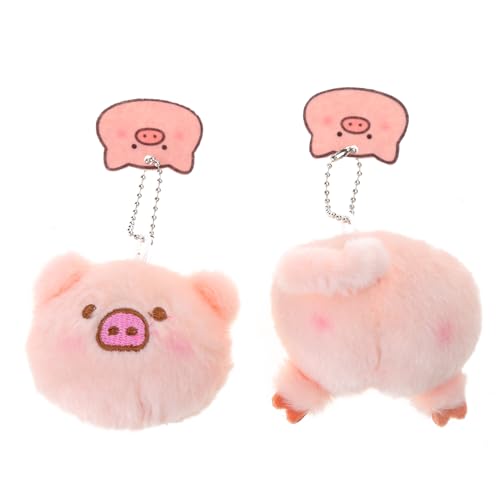 Haiki Niedliche Schweinkopf Plüsch Keyring Stylish Ass Anhänger Schlüsselanhänger Plüsch Keyrings Rucksack Anhänger Puppen Geschenk Für Mädchen Teenager von Haiki